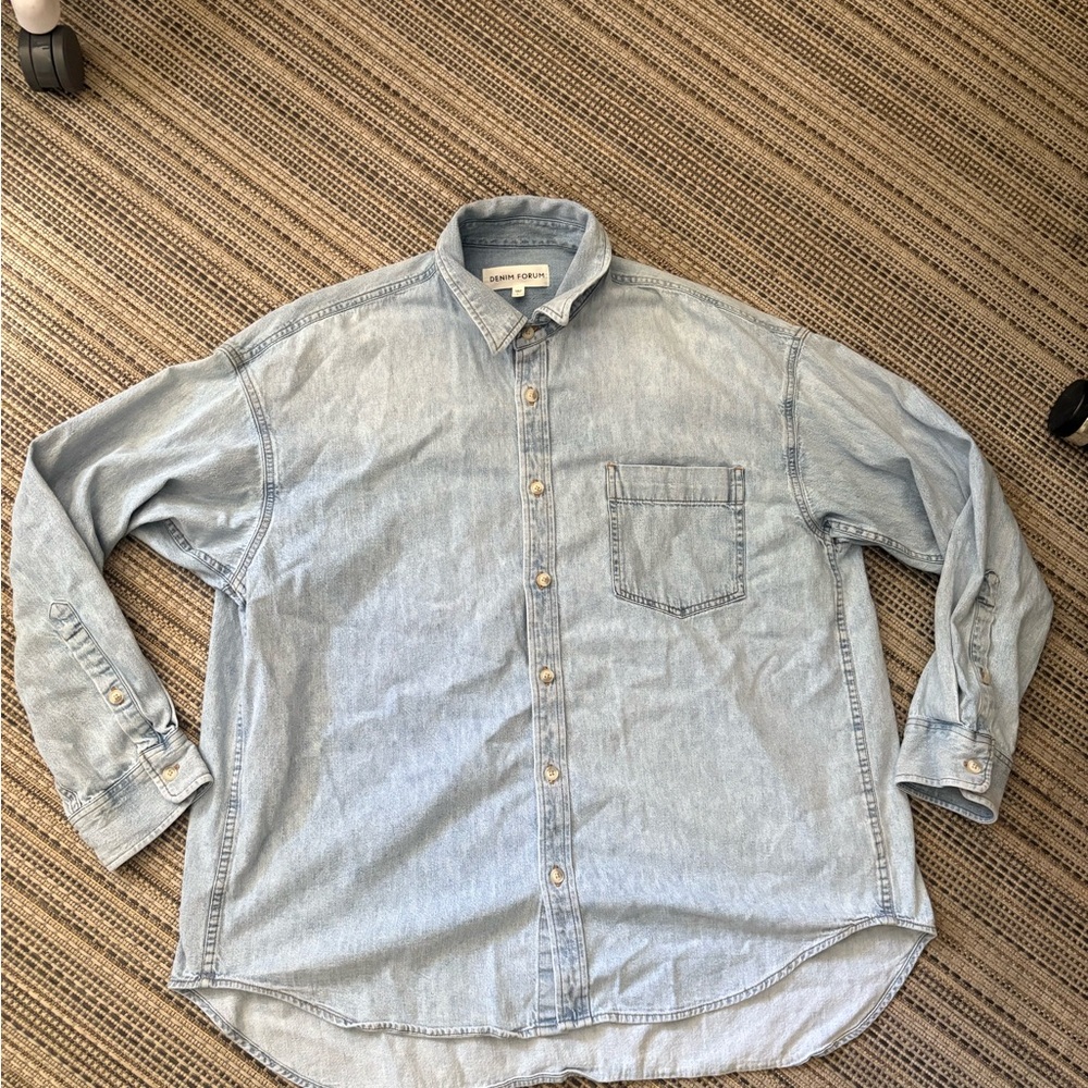 Aritzia Denim Forum Light Blue Button-Up Shirt